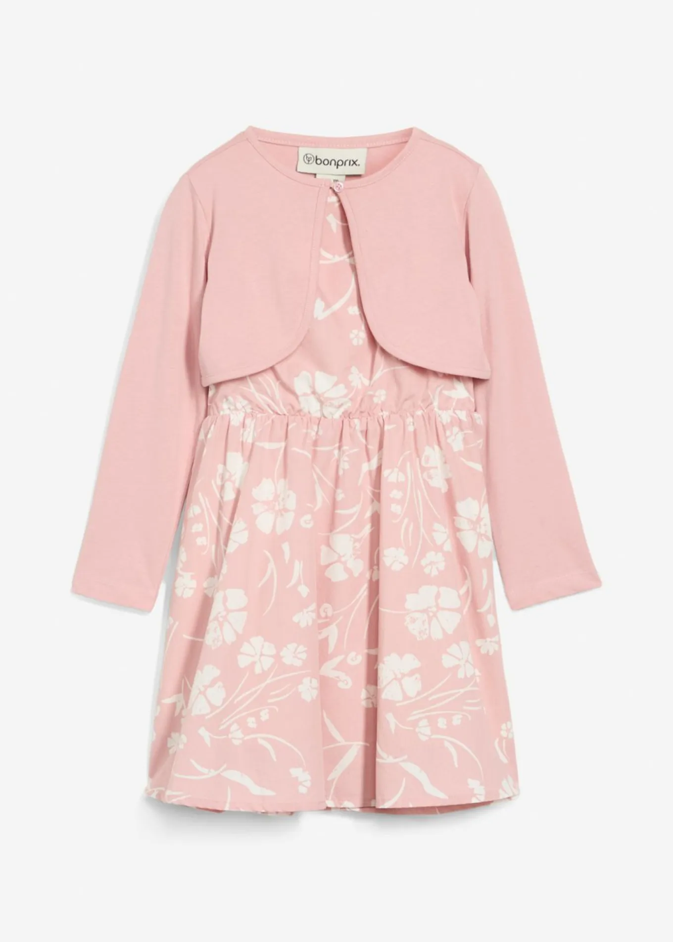 Vestido y bolero de algodón puro (conjunto de 2 piezas)